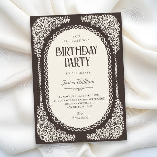 Invitación Romería oscura encaje victoriano cumpleaños