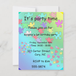 Invitación Rompecabezas multicolores