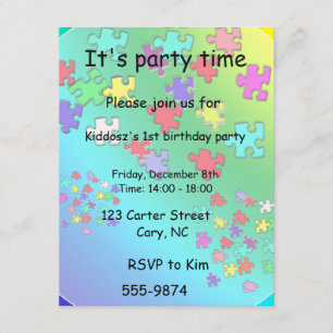 Invitación Rompecabezas multicolores