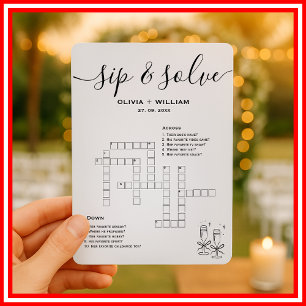 Invitación Rompecabezas personalizado de bodas Sip and Solve