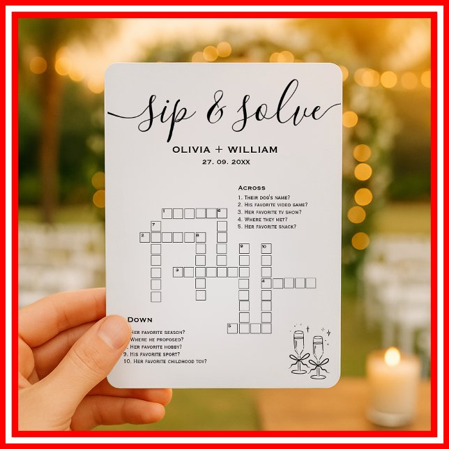 Invitación Rompecabezas personalizado de bodas Sip and Solve (Subido por el creador)
