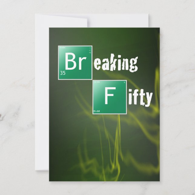 Invitación Rompiendo la fiesta de cumpleaños número 50 (Anverso)