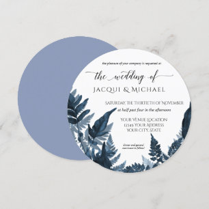 Invitación Ronda de Boda de color de agua de color del bosque