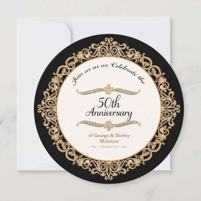 Invitación Ronda de celebración del 50° Aniversario del Boda  (Anverso)
