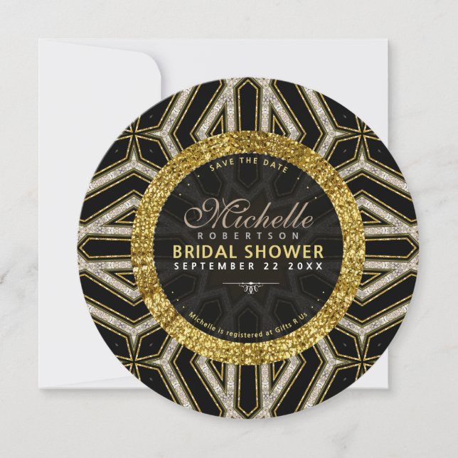 Invitación Ronda de ducha de novias cruzada negra estilo purp (Anverso)