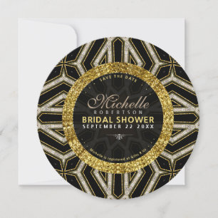 Invitación Ronda de ducha de novias cruzada negra estilo purp