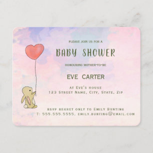 Invitación Roo Bunny - Globo cardíaco