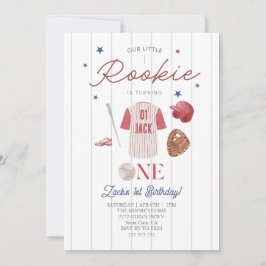 Invitación Rookie Baseball Nombre personalizado Niños Primer 