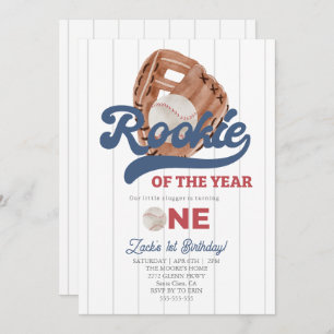 Invitación Rookie Béisbol Glove Boys 1er cumpleaños