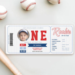 Invitación Rookie de béisbol anuncia el primer cumpleaños de 