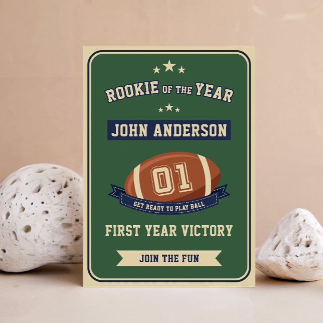 Invitación Rookie Of The Year Football 1st Birthday Party (Subido por el creador)