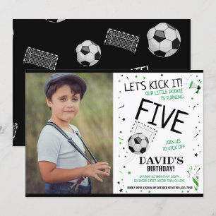 Invitación Rookie vamos a patear la foto de Black Soccer cump