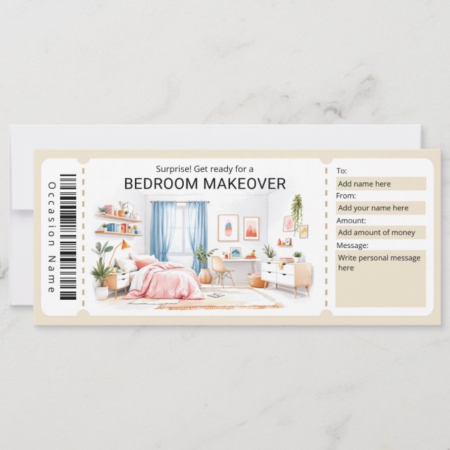 Invitación Room Makeover Gift Certificate (Anverso)