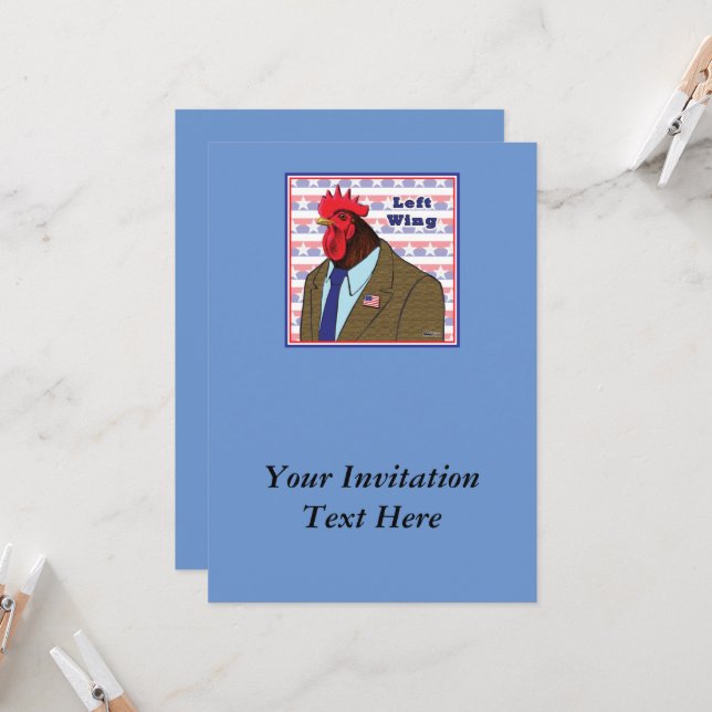 Invitación Rooster de ala izquierda (Anverso/Reverso In Situ)