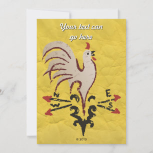 Invitación Rooster estilo arte folclórico