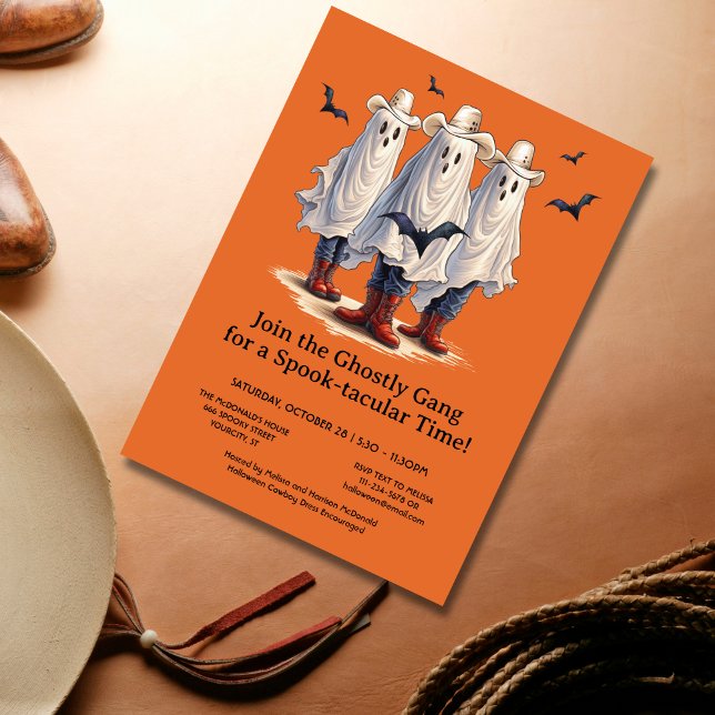 Invitación Rootin’ Tootin’ Cowboy fantasea Halloween Occident (Personalize with your party details.  See collection for coordinating supplies)