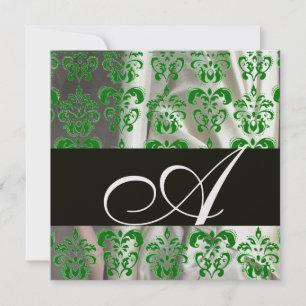 INVITACIÓN ROPA BLANCA DE HIELO VERDE NEGRO DAMASK CLOTH MONO