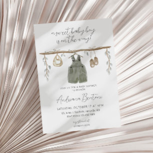 Invitación Ropa de Acuarela Boho Bliss Niño Baby Shower