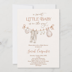 Invitación Ropa de Baby Shower neutra de género