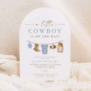 Invitación Ropa de bebé Arch Baby Clothesline Little Cowboy B