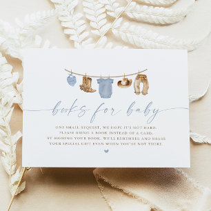Invitación Ropa de bebé azul línea de Bebé Vaquero Pequeño Sh