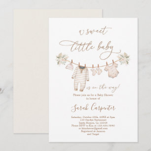 Invitación Ropa de bebé Baby Shower neutral