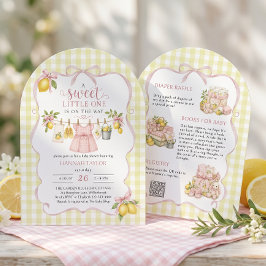 Invitación Ropa de bebé Cuerda de tender Limón Fiesta de bien