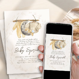 Invitación Ropa de bebé Cumpleaños de bebé neutro en género