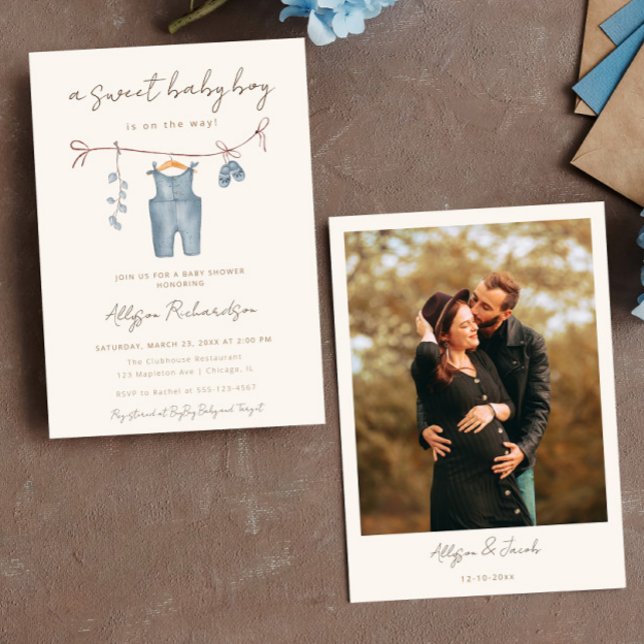 Invitación Ropa de bebé de Boho bebé dulce bebé ducha (Subido por el creador)