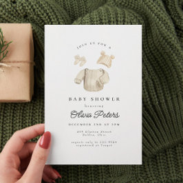 Invitación Ropa de bebé de invierno Género Baby Shower neutra