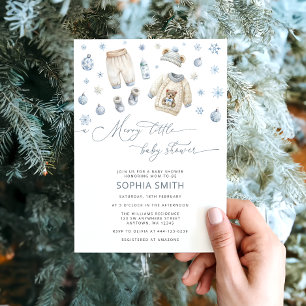 Invitación Ropa De Bebé De Invierno Un Pequeño Baby Shower