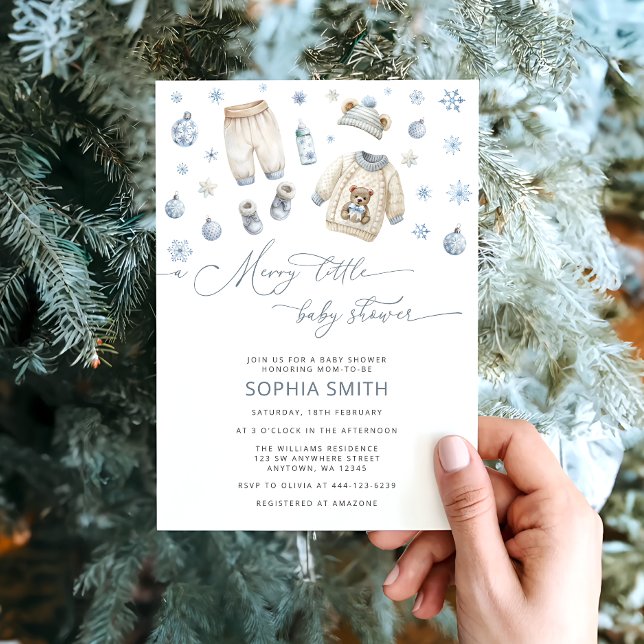 Invitación Ropa De Bebé De Invierno Un Pequeño Baby Shower (Subido por el creador)