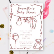 Ropa de bebé dibujada a mano Baby Shower