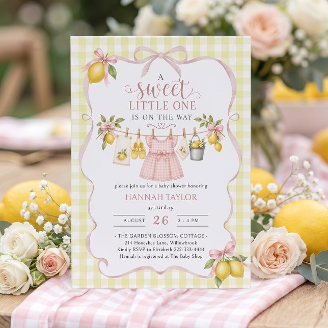 Invitación Ropa de Bebé Limón en la Cuerda para la Fiesta de  (Subido por el creador)