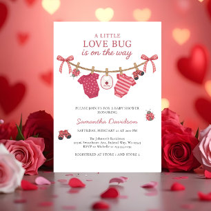 Invitación Ropa de Bebé Little Love Bug Baby Shower