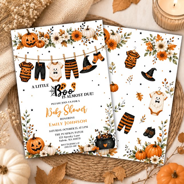 Invitación Ropa de bebé para ducha de bebé de Halloween Littl (Subido por el creador)