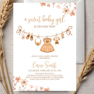 Invitación Ropa de bebé para niña boho elegante Ropa de bebé 