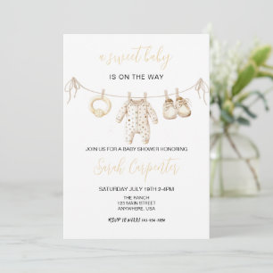 Invitación Ropa de bebé Sexo neutro Ducha de bebé