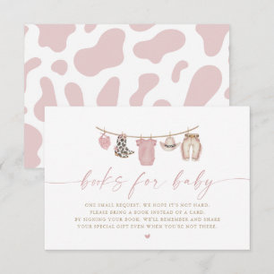 Invitación Ropa de bebé vaquera con tendedero rosa para bebé