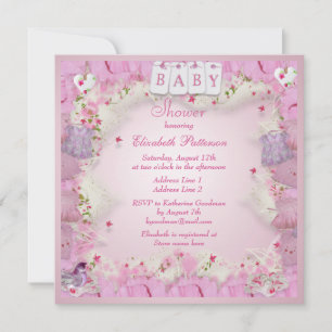 Invitación Ropa de bebé y flores