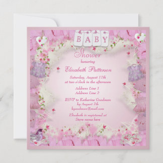 Invitación Ropa de bebé y flores