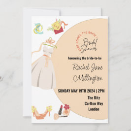 Invitación Ropa de boda de ducha de novia, zapatos, lápiz lab