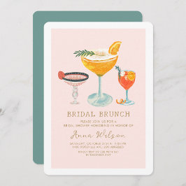 Invitación Ropa de brunch rosada de brunch con ducha de novia