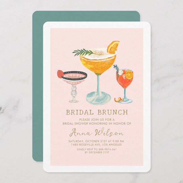 Invitación Ropa de brunch rosada de brunch con ducha de novia (Subido por el creador)