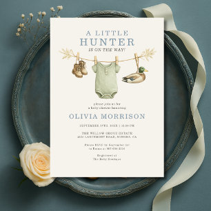 Invitación Ropa de Caza de Pato Niño Baby Shower