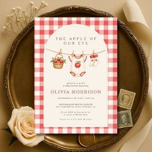 Invitación Ropa de Columpio de Manzana de Nuestros Ojos Fiest