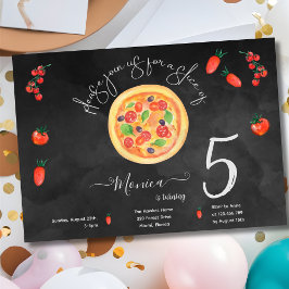 Invitación Ropa de diversión, cumpleaños de pizza