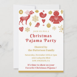Invitación Ropa de dormir para fiesta de pijamas de Navidad, 