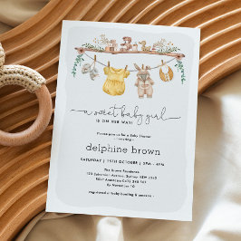 Invitación Ropa de enfermería Baby Shower Chica moderna