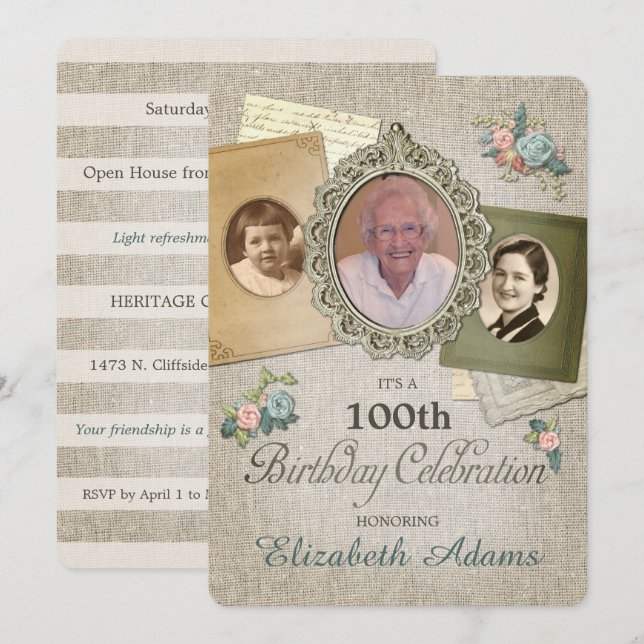 Invitación Ropa de época antigua | Elija su foto de año 3 (Anverso / Reverso)